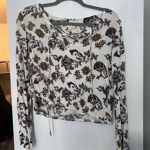 Bell Sleeve Patterned Top